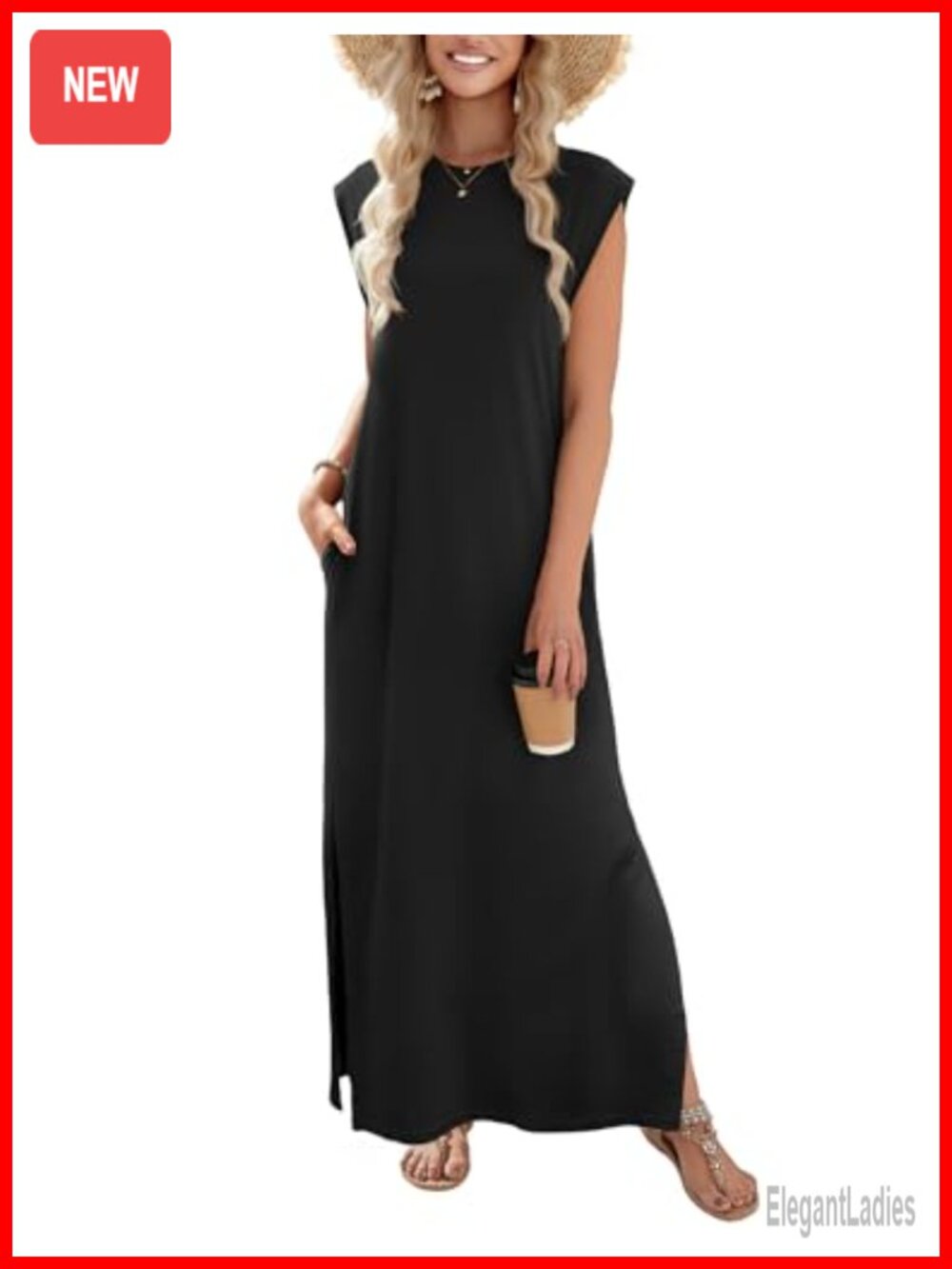 Women Maxi Dress Sleeveless Sundress Polyester Viscose Spandex Beach Travel